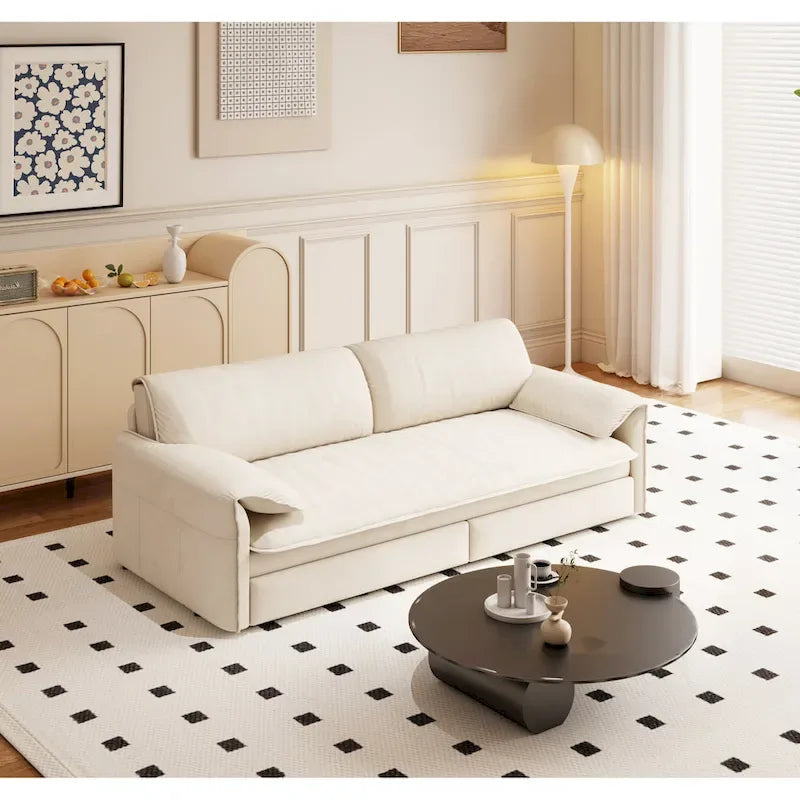 3-in-1 Convertible Sleeper Sofa with Side Storage, 66 Queen Pull Out Sofa Bed, Velvet Loveseat Bed