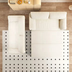 3-in-1 Convertible Sleeper Sofa with Side Storage, 66 Queen Pull Out Sofa Bed, Velvet Loveseat Bed