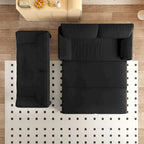 3-in-1 Convertible Sleeper Sofa with Side Storage, 66 Queen Pull Out Sofa Bed, Velvet Loveseat Bed