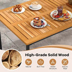 7 PCS Outdoor Dining Set for 6 with Metal Frame Umbrella Hole - 7 PCS