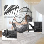 Indoor Luxury Hanging Egg Chair Without Stand, 350 lbs Outdoor Egg Chair with No Stand, Egg Swing Chair Without Stand