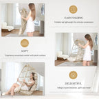 Indoor Luxury Hanging Egg Chair Without Stand, 350 lbs Outdoor Egg Chair with No Stand, Egg Swing Chair Without Stand