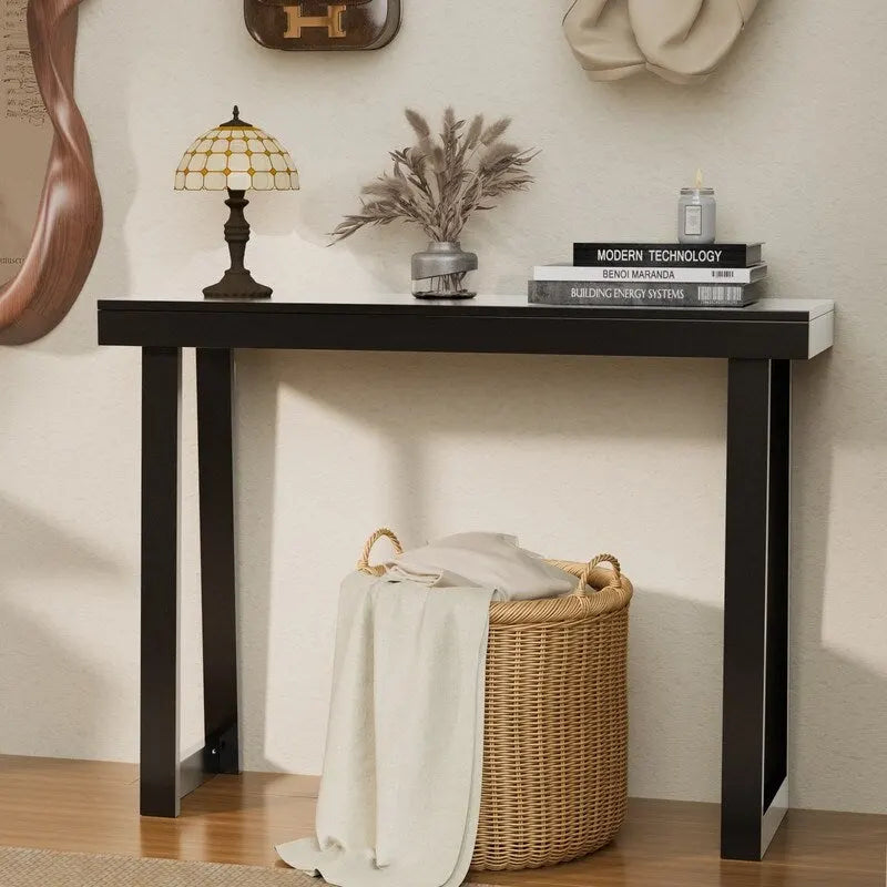 Modern Console Table Solid Wood for Entryway or Hallway Decor