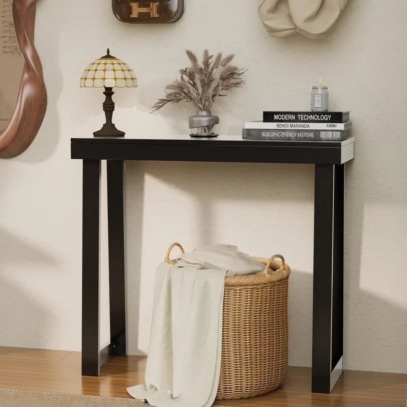 Modern Console Table Solid Wood for Entryway or Hallway Decor