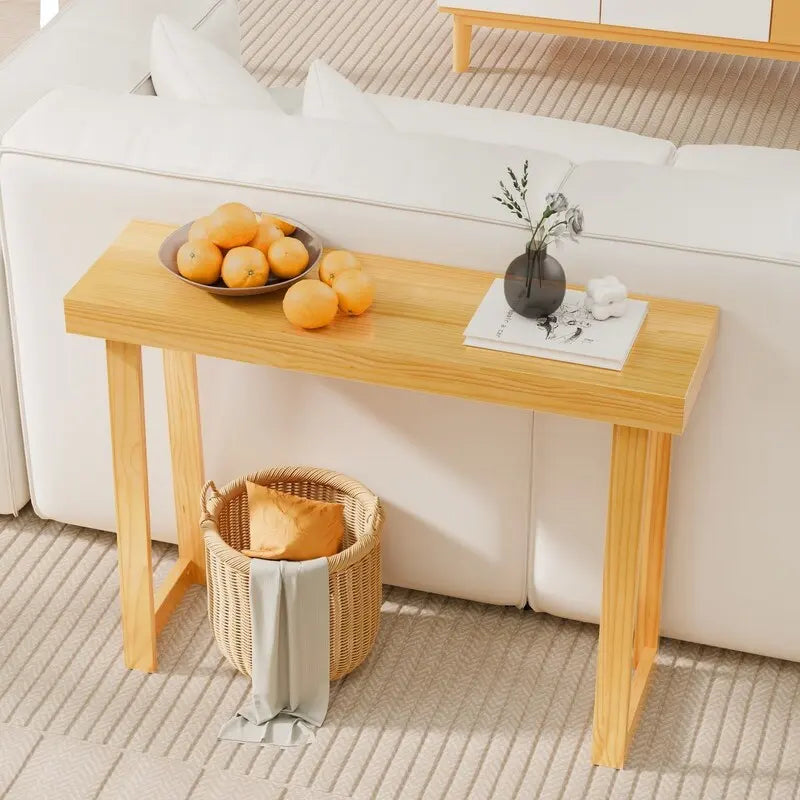Modern Console Table Solid Wood for Entryway or Hallway Decor
