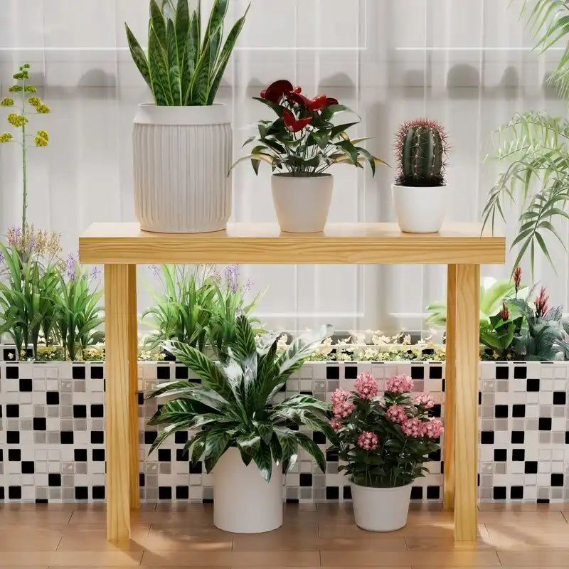 Modern Console Table Solid Wood for Entryway or Hallway Decor