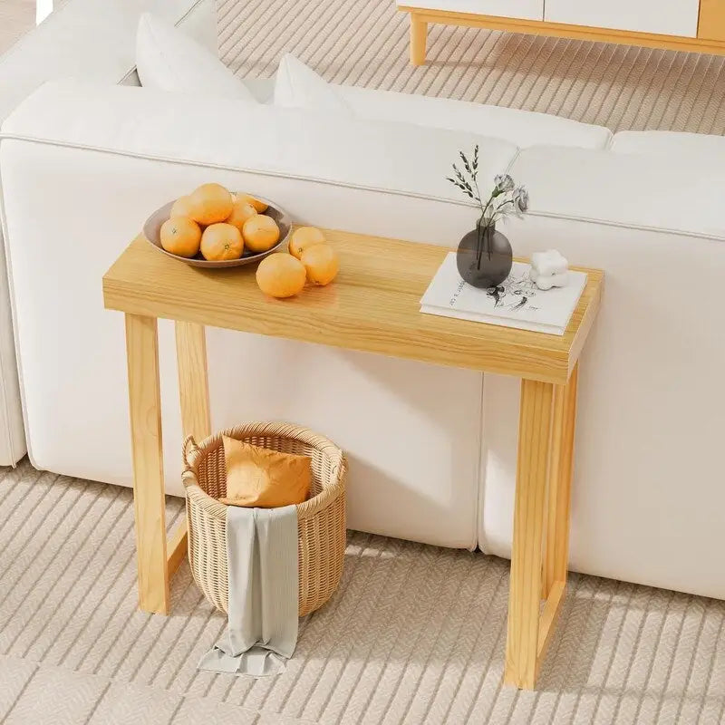 Modern Console Table Solid Wood for Entryway or Hallway Decor