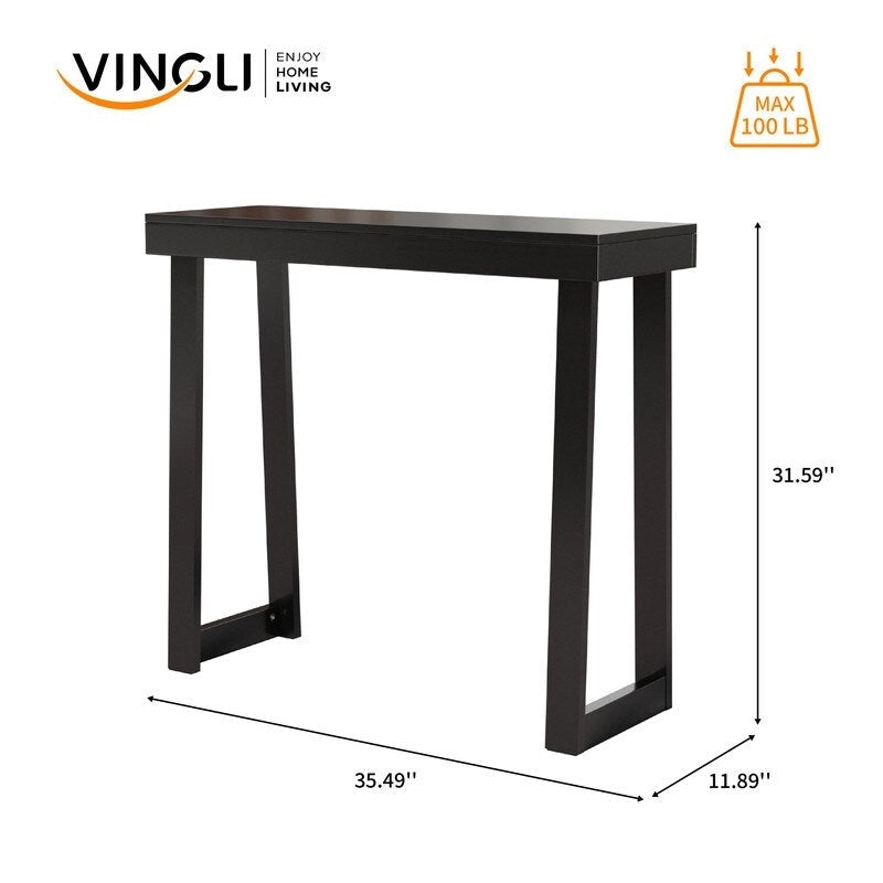Modern Console Table Solid Wood for Entryway or Hallway Decor
