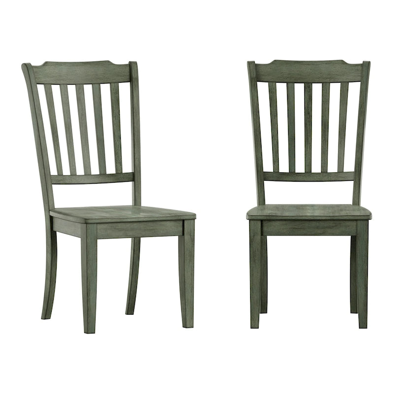 Slat Back Wood Dining Chairs (Set of 2)