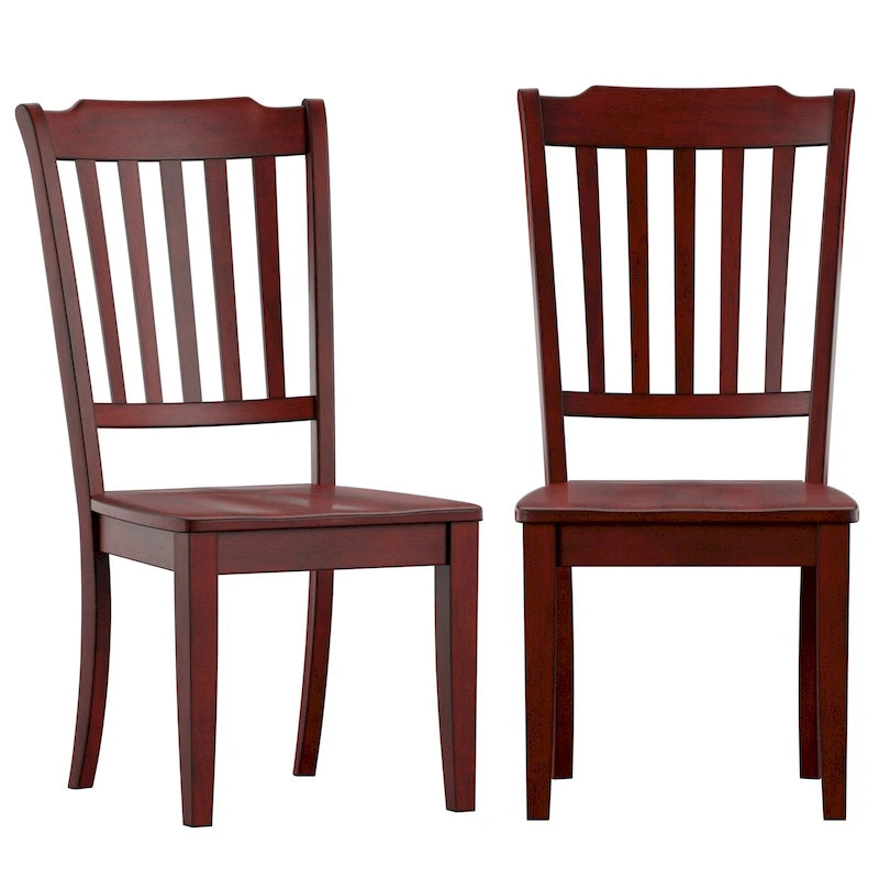 Slat Back Wood Dining Chairs (Set of 2)