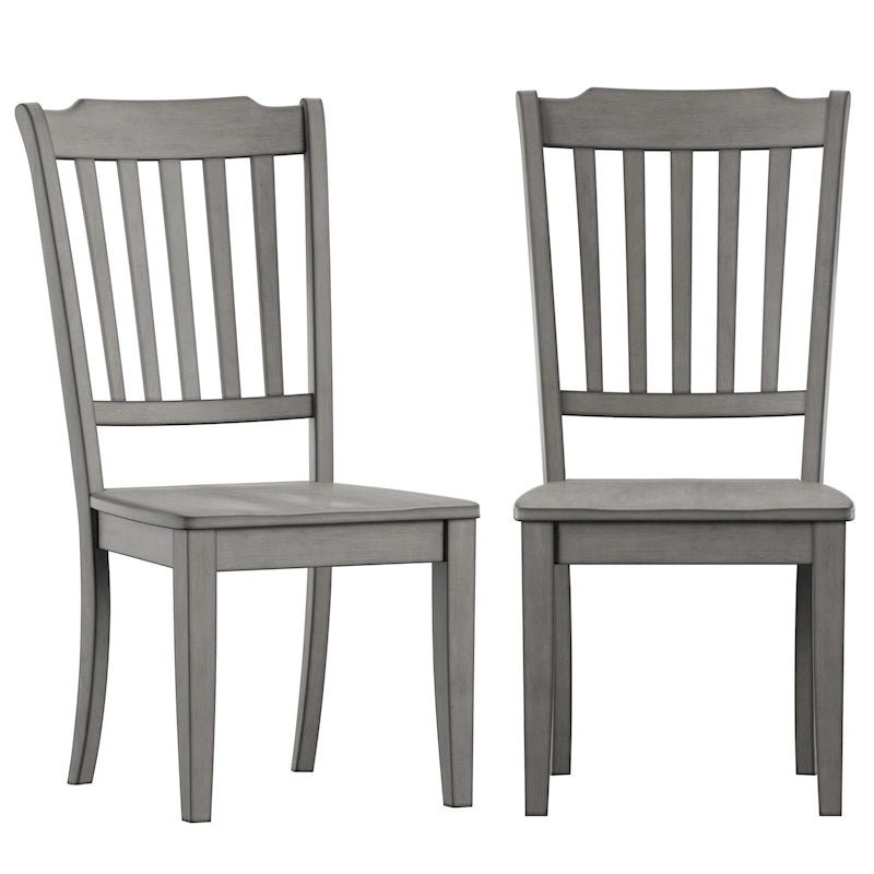 Slat Back Wood Dining Chairs (Set of 2)