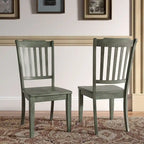 Slat Back Wood Dining Chairs (Set of 2)