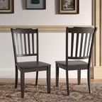 Slat Back Wood Dining Chairs (Set of 2)