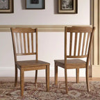 Slat Back Wood Dining Chairs (Set of 2)