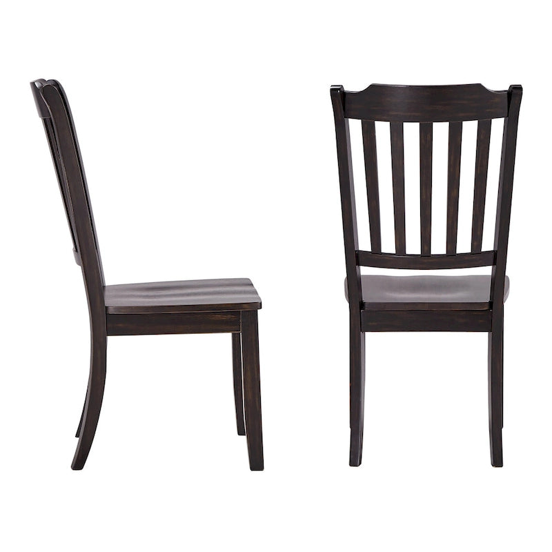 Slat Back Wood Dining Chairs (Set of 2)