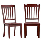 Slat Back Wood Dining Chairs (Set of 2)