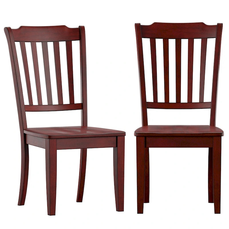 Slat Back Wood Dining Chairs (Set of 2)