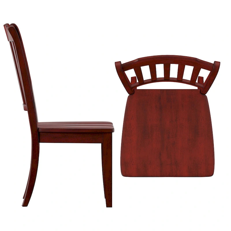 Slat Back Wood Dining Chairs (Set of 2)