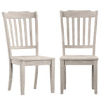 Slat Back Wood Dining Chairs (Set of 2)