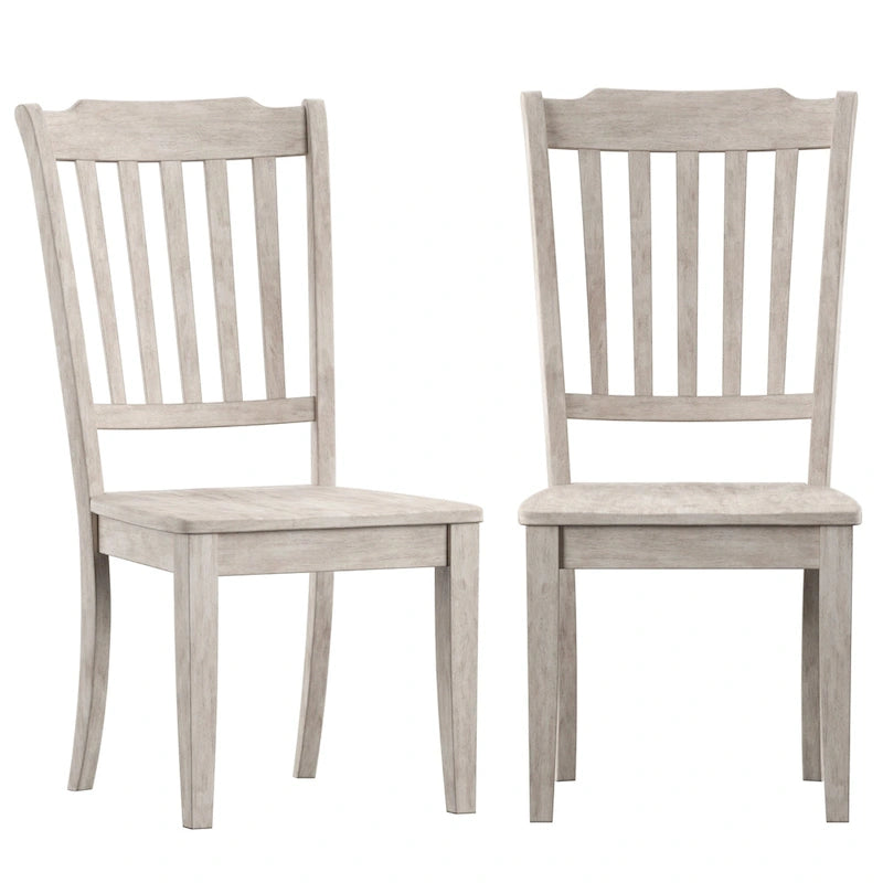 Slat Back Wood Dining Chairs (Set of 2)