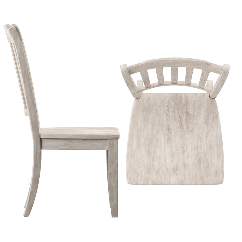 Slat Back Wood Dining Chairs (Set of 2)