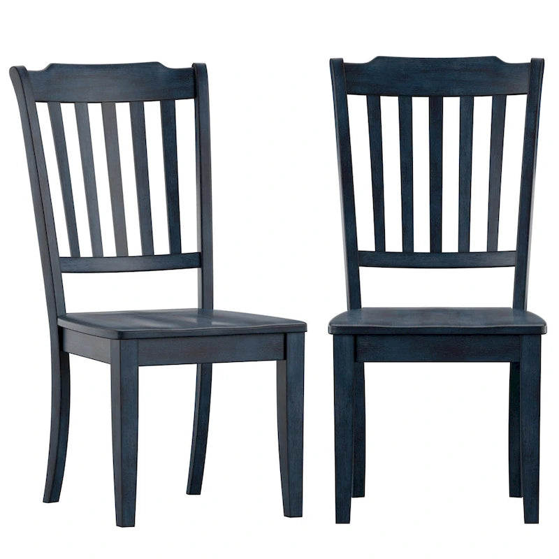 Slat Back Wood Dining Chairs (Set of 2)