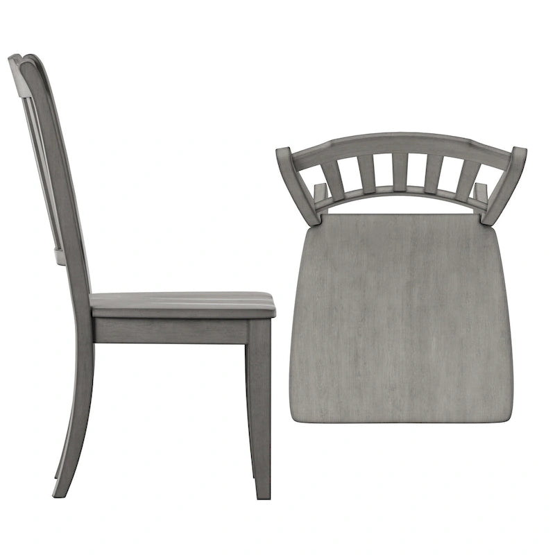 Slat Back Wood Dining Chairs (Set of 2)