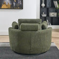 Oversized Swivel Cuddle Barrel Chair with moon storage ottoman