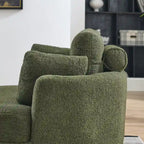 Oversized Swivel Cuddle Barrel Chair with moon storage ottoman