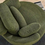 Oversized Swivel Cuddle Barrel Chair with moon storage ottoman
