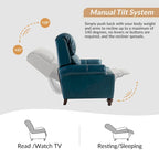 Gabriela Mid-Century Modern Genuine Leather Recliner Nail Head Trim Set of 2 by HULALA HOME