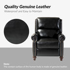 Gabriela Mid-Century Modern Genuine Leather Recliner Nail Head Trim Set of 2 by HULALA HOME