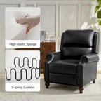 Gabriela Mid-Century Modern Genuine Leather Recliner Nail Head Trim Set of 2 by HULALA HOME