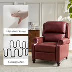 Gabriela Mid-Century Modern Genuine Leather Recliner Nail Head Trim Set of 2 by HULALA HOME