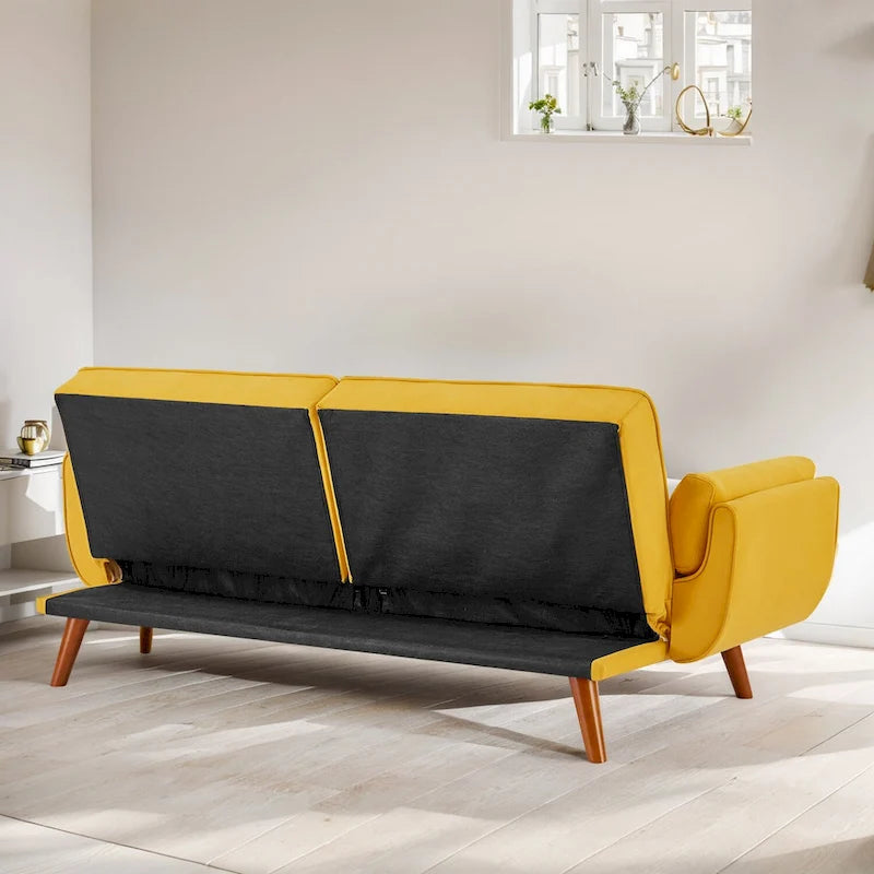 75.39 Sofa Bed, Convertible Sleeper Couch with Pillows, Foldable Loveseat Furniture for Living Room