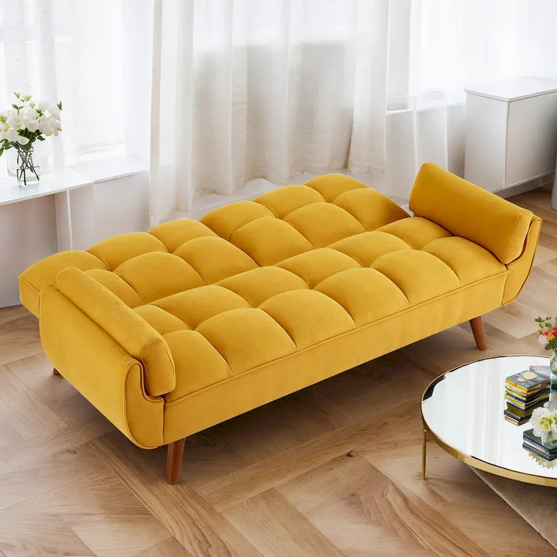 75.39 Sofa Bed, Convertible Sleeper Couch with Pillows, Foldable Loveseat Furniture for Living Room