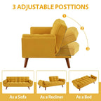 75.39 Sofa Bed, Convertible Sleeper Couch with Pillows, Foldable Loveseat Furniture for Living Room