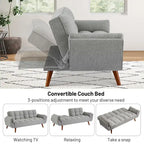 75.39 Sofa Bed, Convertible Sleeper Couch with Pillows, Foldable Loveseat Furniture for Living Room