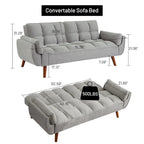 75.39 Sofa Bed, Convertible Sleeper Couch with Pillows, Foldable Loveseat Furniture for Living Room