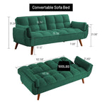 75.39 Sofa Bed, Convertible Sleeper Couch with Pillows, Foldable Loveseat Furniture for Living Room