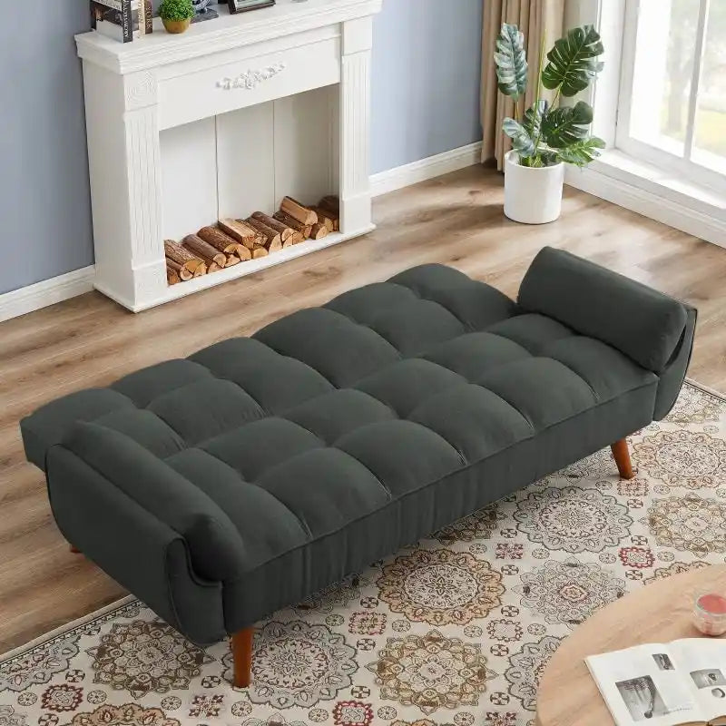 75.39 Sofa Bed, Convertible Sleeper Couch with Pillows, Foldable Loveseat Furniture for Living Room
