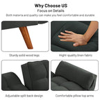75.39 Sofa Bed, Convertible Sleeper Couch with Pillows, Foldable Loveseat Furniture for Living Room