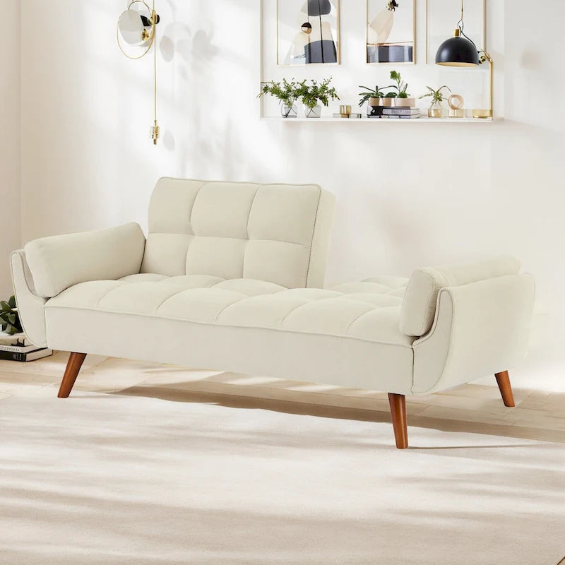 75.39 Sofa Bed, Convertible Sleeper Couch with Pillows, Foldable Loveseat Furniture for Living Room