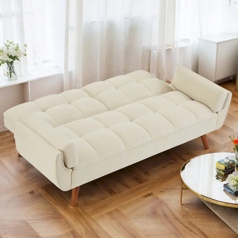75.39 Sofa Bed, Convertible Sleeper Couch with Pillows, Foldable Loveseat Furniture for Living Room