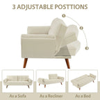 75.39 Sofa Bed, Convertible Sleeper Couch with Pillows, Foldable Loveseat Furniture for Living Room