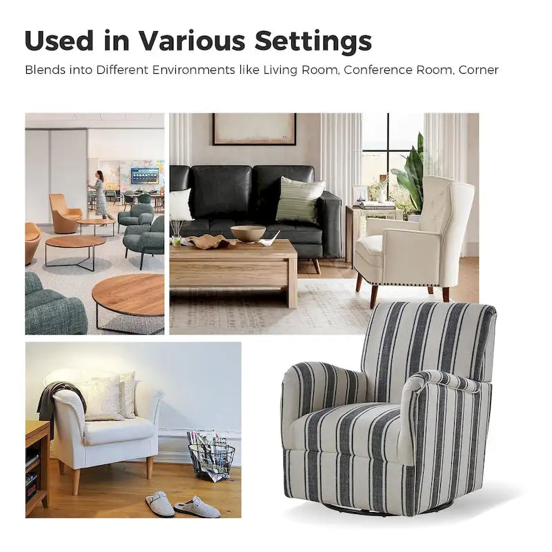 Traditional swivel armchairs, Jacobin stripe pattern, two chairs per set.