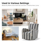 Traditional swivel armchairs, Jacobin stripe pattern, two chairs per set.