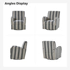 Traditional swivel armchairs, Jacobin stripe pattern, two chairs per set.