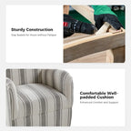 Traditional swivel armchairs, Jacobin stripe pattern, two chairs per set.