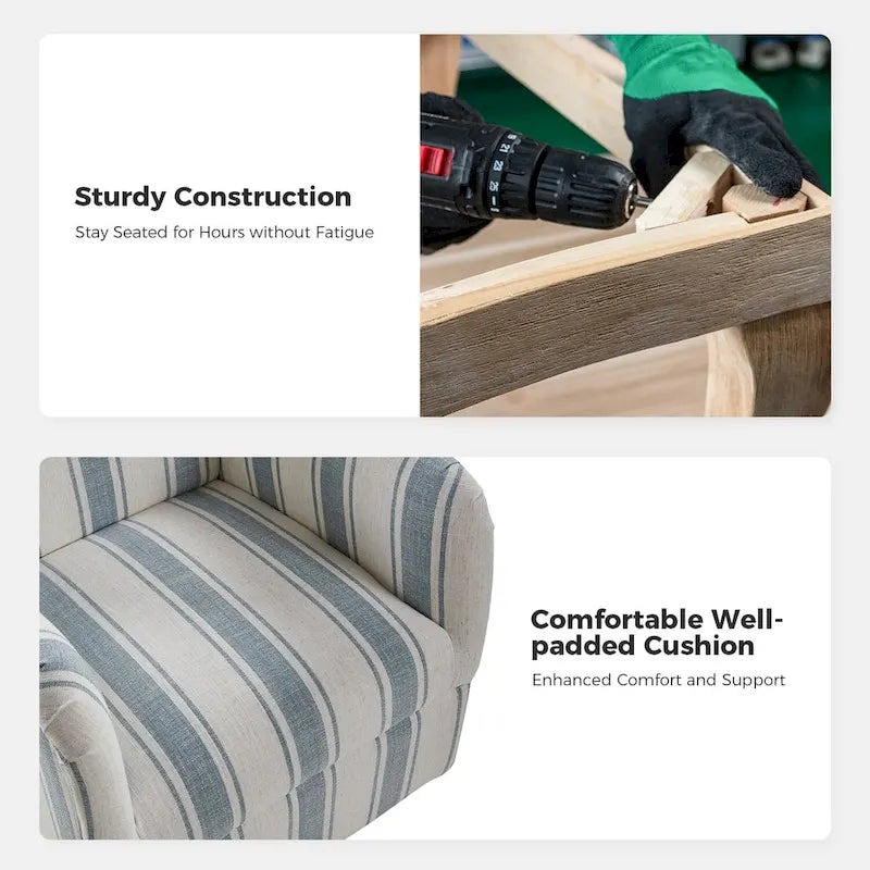 Traditional swivel armchairs, Jacobin stripe pattern, two chairs per set.